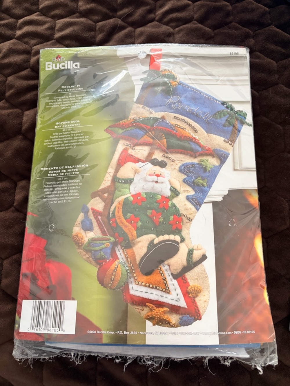 Bucilla Blue, Green & Multicolor Felt Men's Christmas Stocking Kit